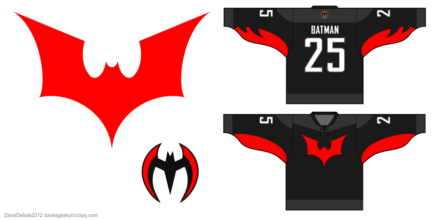 Batman Beyond hockey jersey design by Dave Delisle