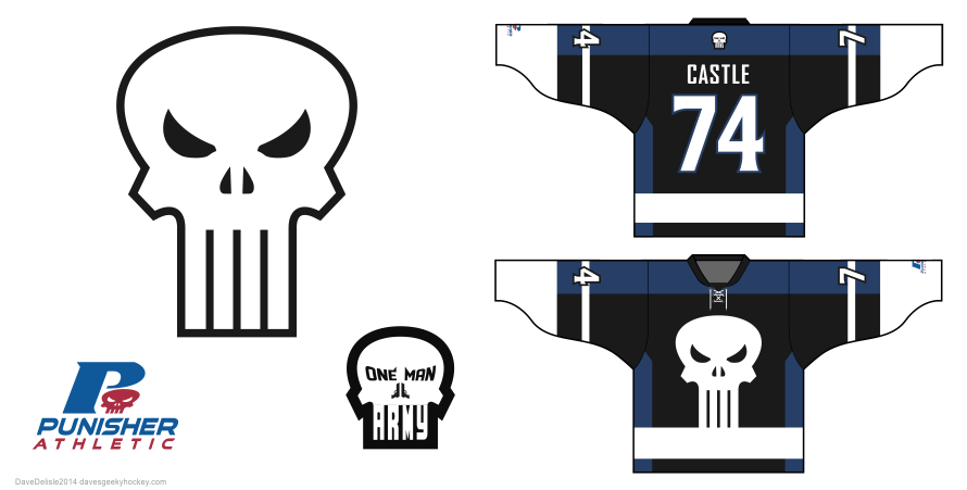 punisher hockey jersey design by Dave Delisle