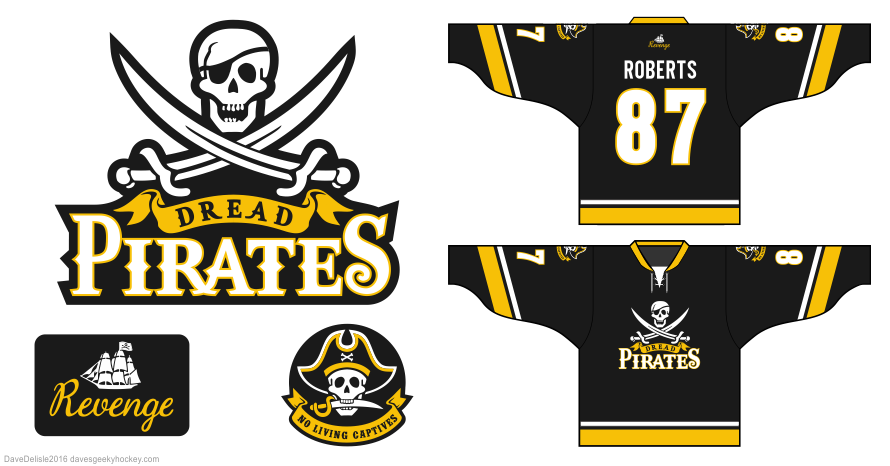 Dread Pirates hockey jersey design by Dave Delisle davesgeekyhockey