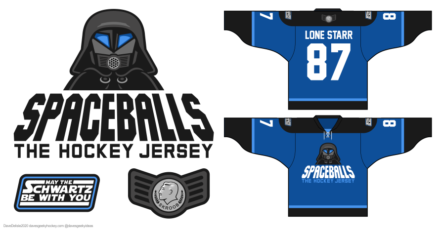 Spaceballs 3.0 hockey jersey design 2020 dave delisle davesgeekyhockey